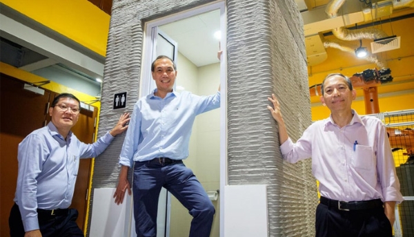 impression 3D d'une salle de bain en béton